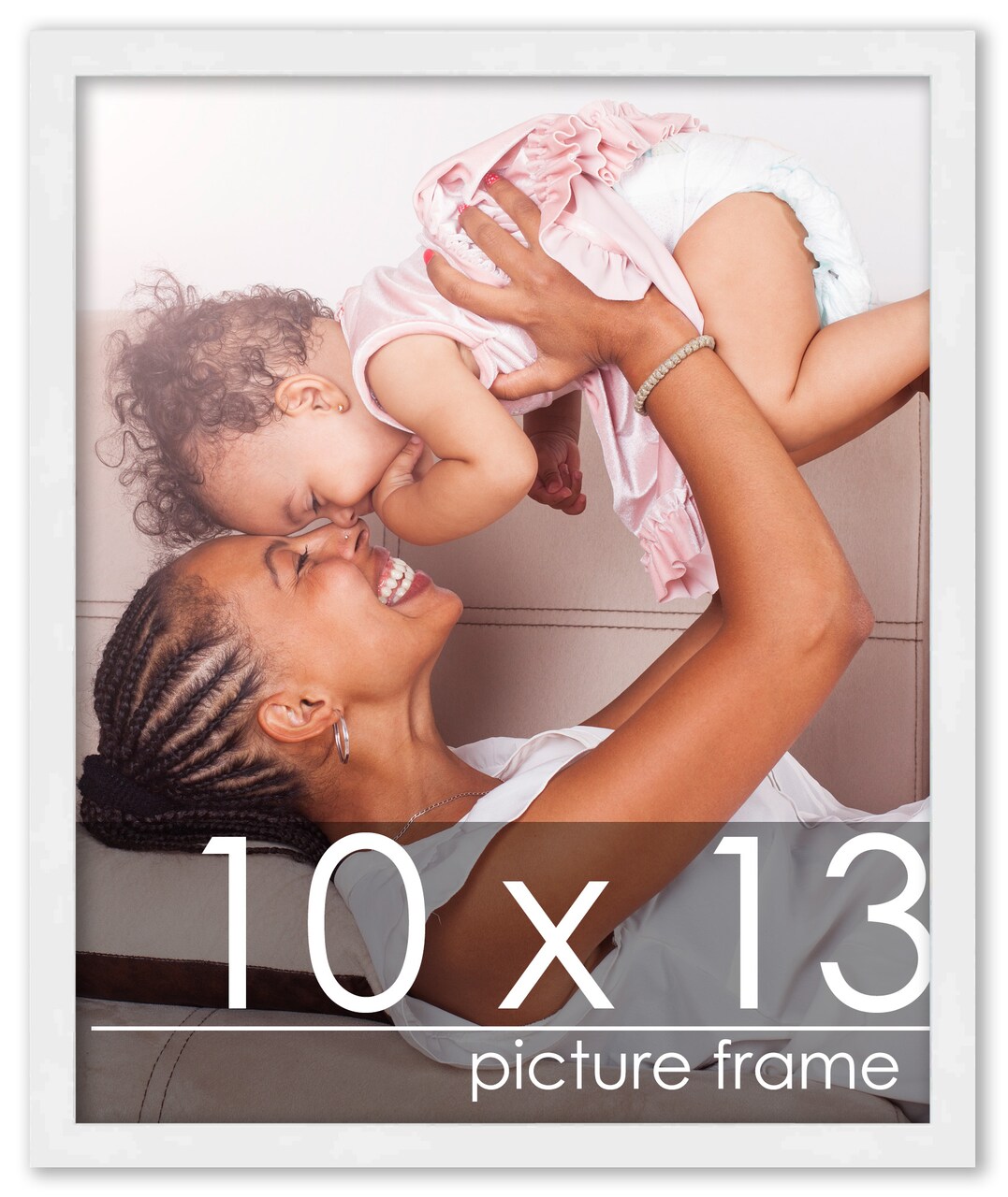 10x13 Solid Wood Picture Frame with UV-Resistant Acrylic & Acid-Free Backing, Available in 6 Finishes: Matte Black, Matte White, Metallic Bronze, Silver, Natural Wood Grain & Mahogany